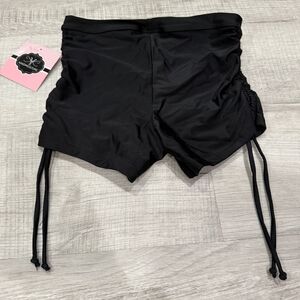 Kandi Kouture Black Dance Shorts NEW Cinch Sides Sz CXL